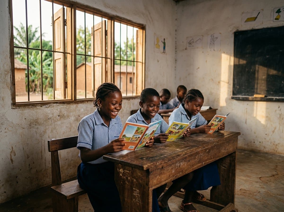 Students in a rural classroom